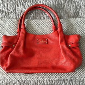 Kate Spade Coral Red Leather “Stevie” Bag